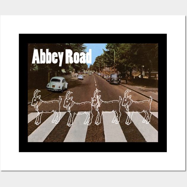 goats walk in street abbey road custom Wall Art by LOVILOVI